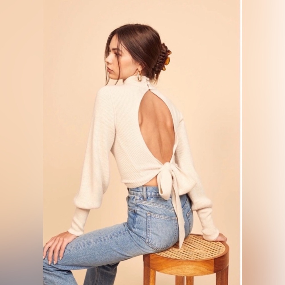 Reformation Osteria Open Back Cashmere Sweater